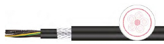 Кабель гибкий экранированный ÖPVC-JZ-YCY 0,6/1 KV 5G0,75 черный 1003008