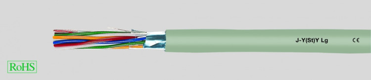 Кабель телефонный J-Y(ST)Y Lg 10x2x0,6 с электростатическим экраном.