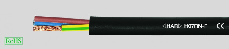 Кабель силовой H07 RN-F 2X4 в резиновой (неопрен) изоляции 450/750V.