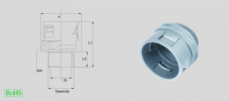 Кабельный ввод HSSV Verschraubung gerade M12x1,5 NW10 schwarz пластиковый, черный (50шт)
