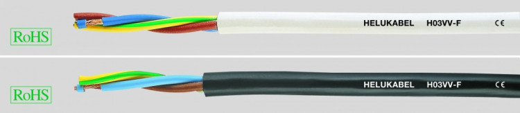 Провод монтажный гибкий H03VV-F черный 3G0,5 qmm
